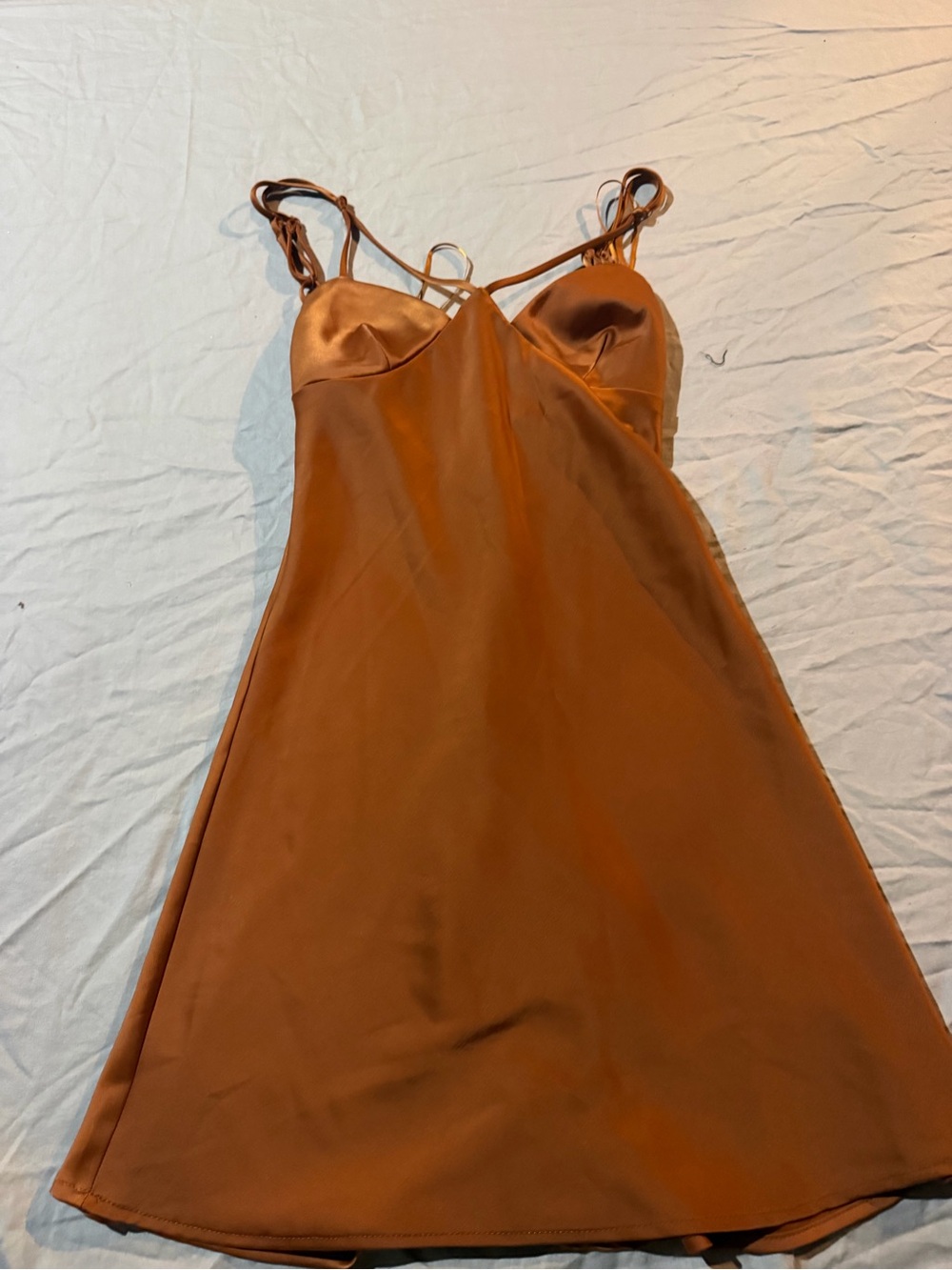 Urban Outfitters Satin Slip Dress in Rust Orange